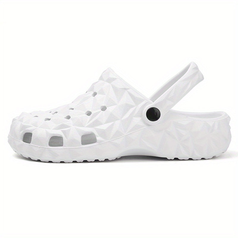 Men's Solid Geometric Slip On Clogs