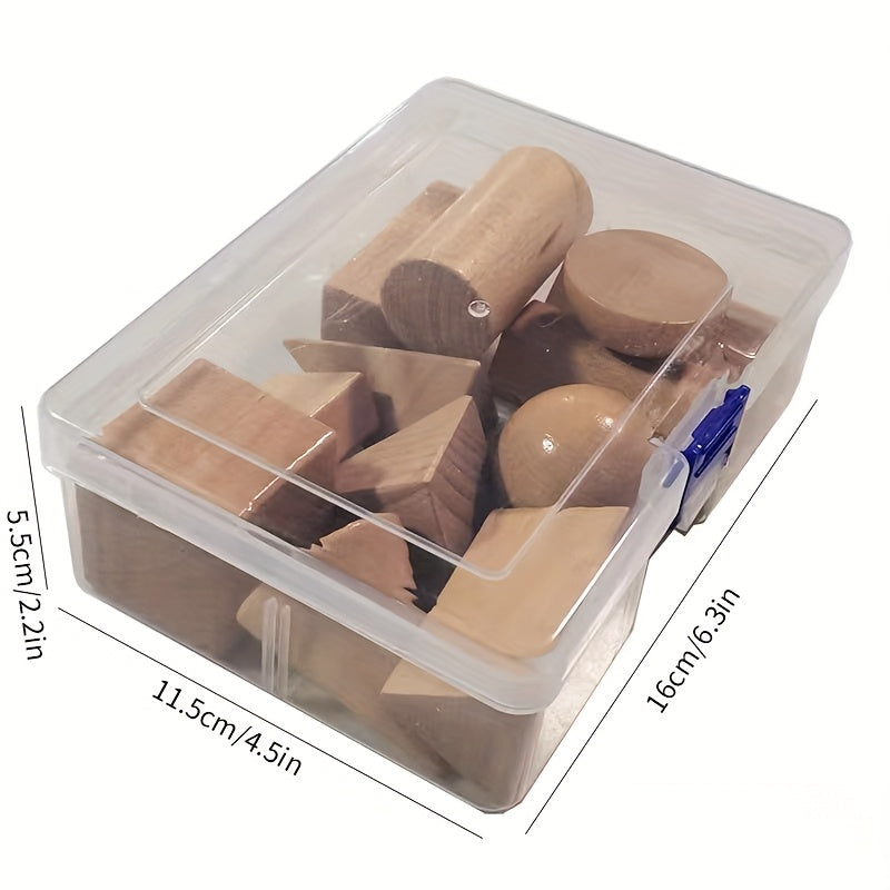 Wooden Geometric Shapes Set for Kids Learning