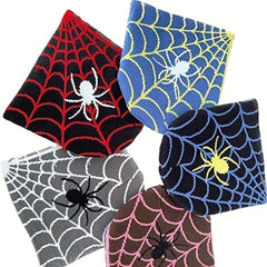 Goth Spider Pattern Beanie Y2K Knitted Beanie Cap Unisex Hip Hop Skull Hat