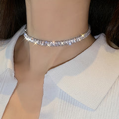 Chunky Tennis Necklace Women's Party Jewelry Gift