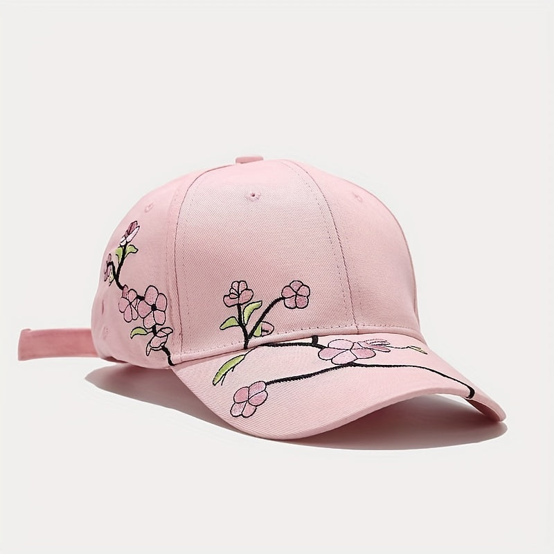 Plum Blossom Embroidery Baseball Cap