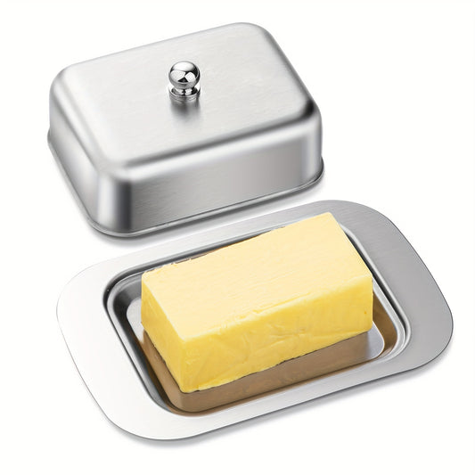 Stainless Steel Butter Box with Cover, Creative Butter Dish, Cheese Storage Box