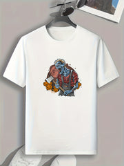 Monster Halloween Print Men's Graphic T shirt - Casual Comfy Tee