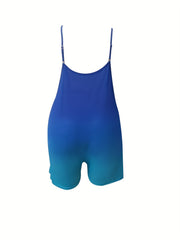  Ombre Print V Neck Cami Romper With Pockets