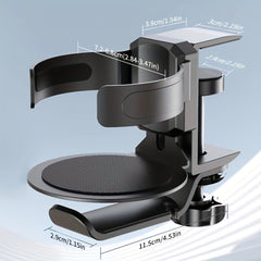 360 Rotation Under Desk Cup & Headphone Holder Telescoping Aluminum Stand Hook