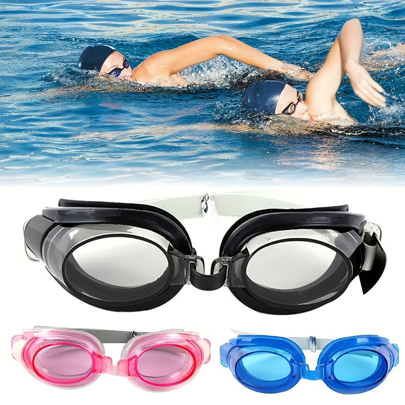 Professional Swim Goggles Adjustable Anti-fog Glasses with Earplugs & NoseClip