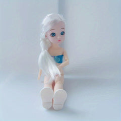 11.8in Jointed Doll with Green Eyes & Hair Braid, Birthday Gift