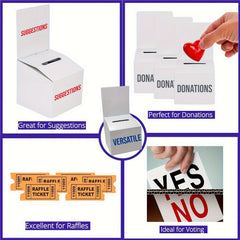 10pcs Ballot Box Raffle Ticket Donation Boxes with Removable Header