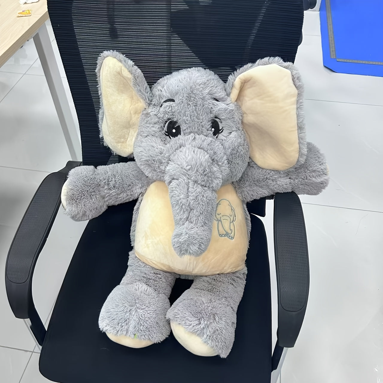 Large Gray Elephant Plush Stuffed Animal Toy Soft Durable Perfect Gift