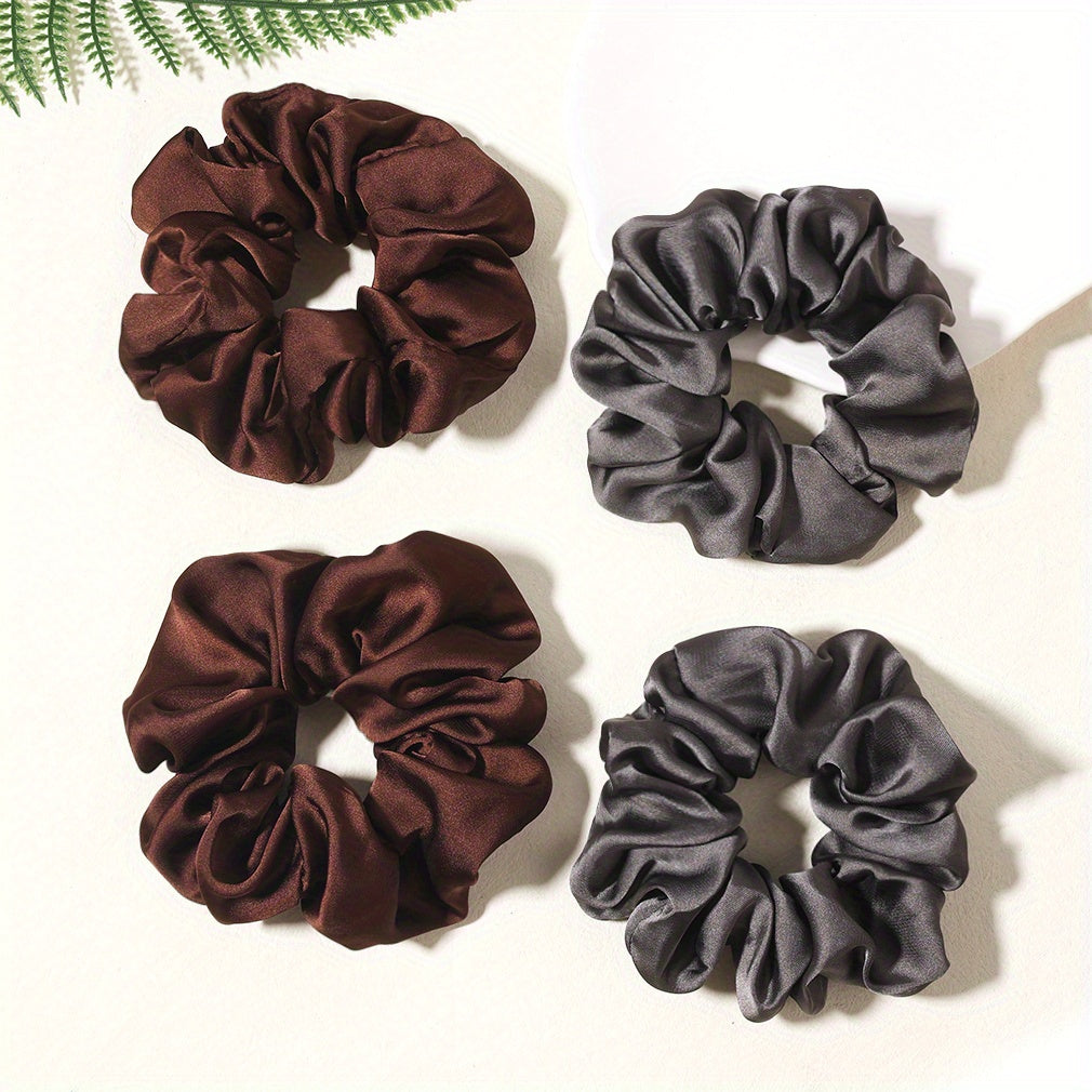 4pcs Satin Scrunchies Hair Tie Soft Hair Rope Bracelet