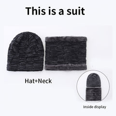 Men's Winter Plush Knitted Beanie Set
