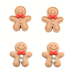 10pcs Christmas Gingerbread Man Resin Ornament DIY Decoration Accessories