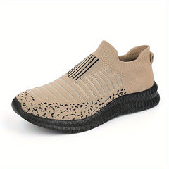 Men's Breathable Knit Slip On Sneakers Comfortable Anti skid Shoes