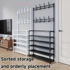 Shoe Coat Rack 2 in 1 Assembly Layer Shoe Cap Rack