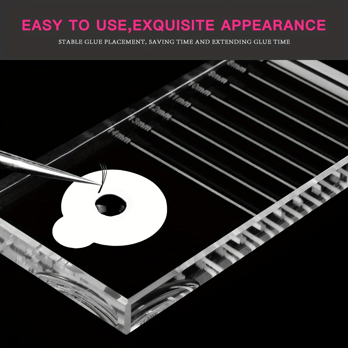 Crystal Eyelash Extension Pallet False Lash Tray Strip Glue Holder