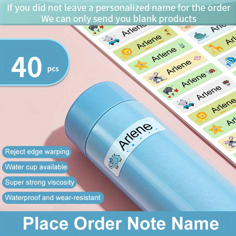 Personalize Your Kids' School Supplies with Animal Style Name Stickers