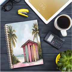Surfboard Hardcover Spiral Notebook for Notes Writing & School Office Supplies