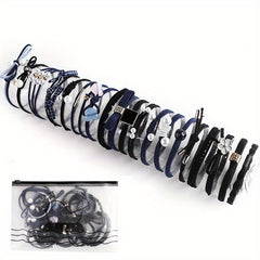 Faux Pearl Hair Rope Ponytail Hair Elastic Rubber Band Set