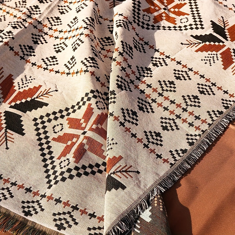 Retro Camping Blanket Sofa Car Blanket Picnic Mat