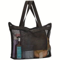 Quick Dry Mesh Shower Bag with Zipper and Inner Pouch