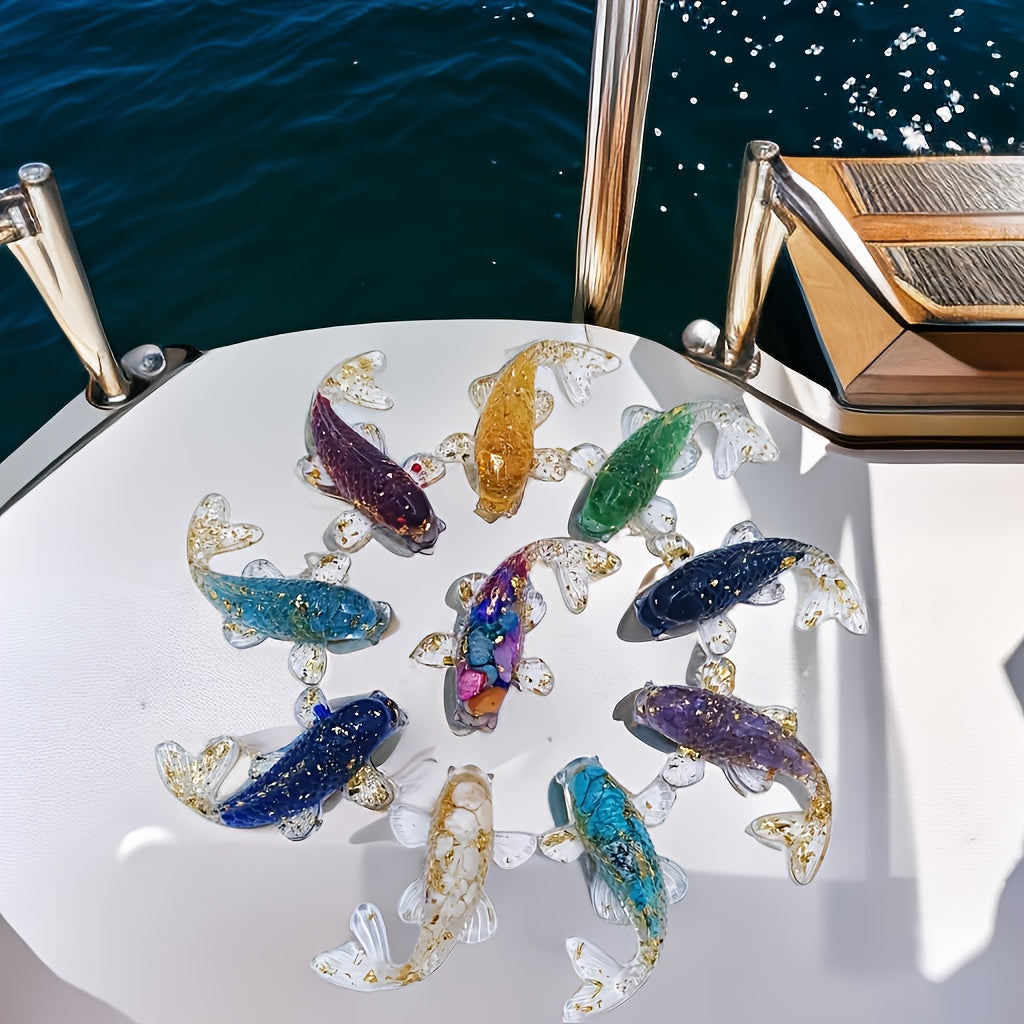 Crystal Gravel Drop Glue Fish Shape Small Ornaments Gift Aquarium Pool