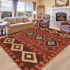 Vintage Moroccan Carpet Soft Non Slip Area Rug for Living Room Bedroom
