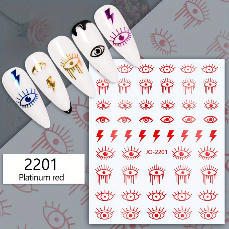 3D Evil Eye Nail Art Stickers Self Adhesive Decals for Manicure