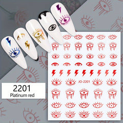 3D Evil Eye Nail Art Stickers Self Adhesive Decals for Manicure