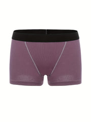 4 Pack Plus Size Boyshort Panties Set Solid Women's Underwear
