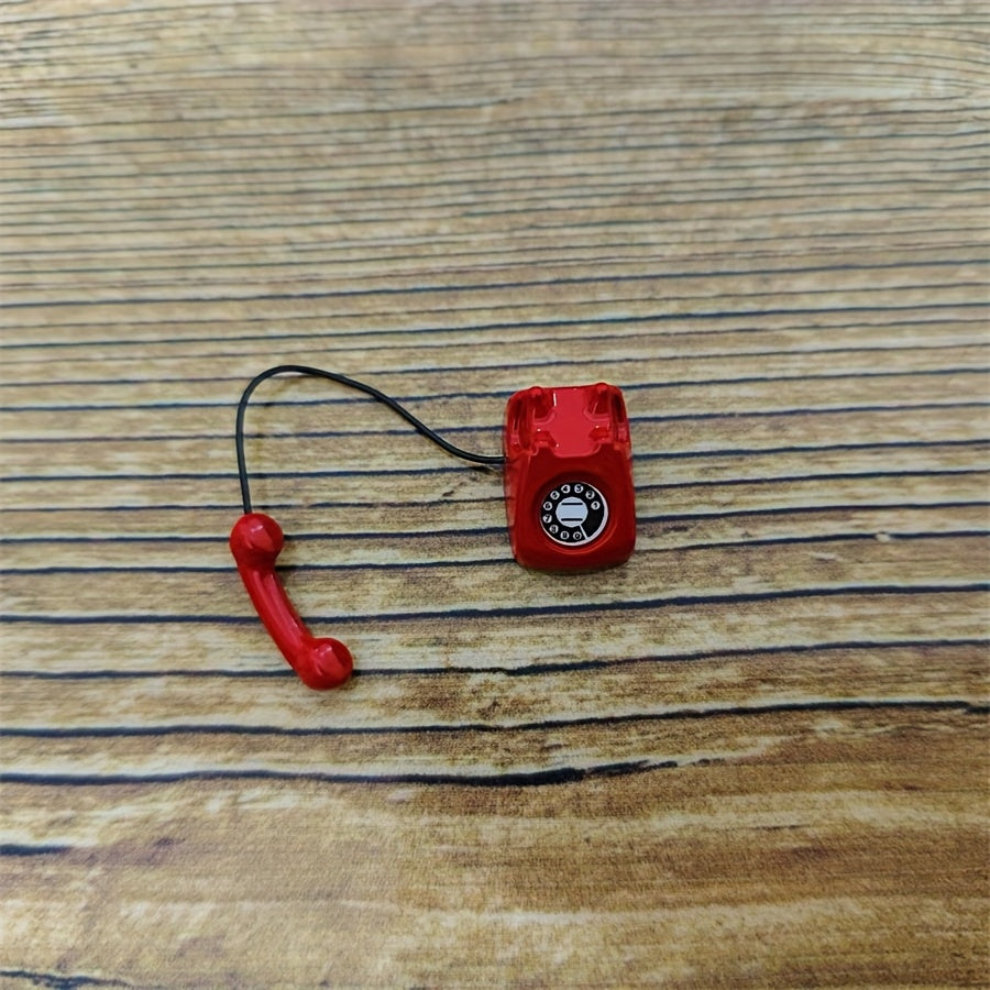 Vintage Red Rotary Telephone for Dollhouses
