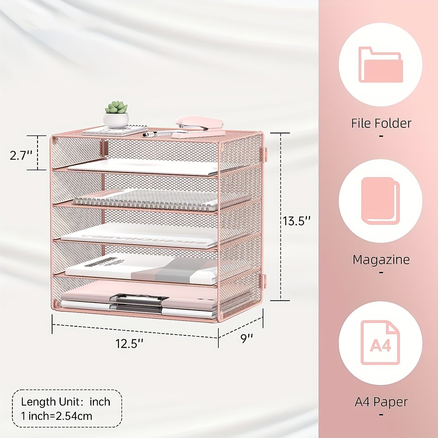 5 Tier Desk Organizer Tray Paper Organizer Storage