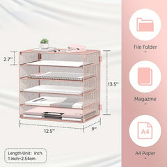 5 Tier Desk Organizer Tray Paper Organizer Storage