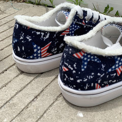 Women's Star Flag Pattern Canvas Sneakers for 4th of July