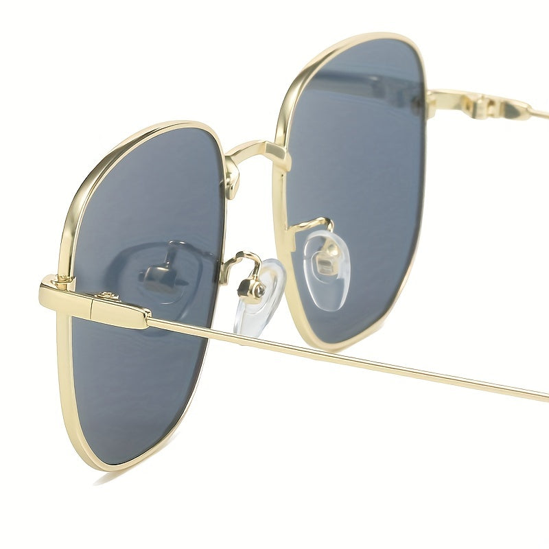 Square Metal Sunglasses Anti Glare UV400