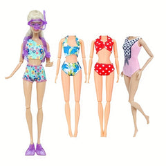 4Pcs Doll Swimwear Set Accessories For 11.5'' Dolls Girls Toys