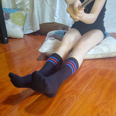 4 Pairs Striped Crew Socks Comfy & Breathable Women's Stockings