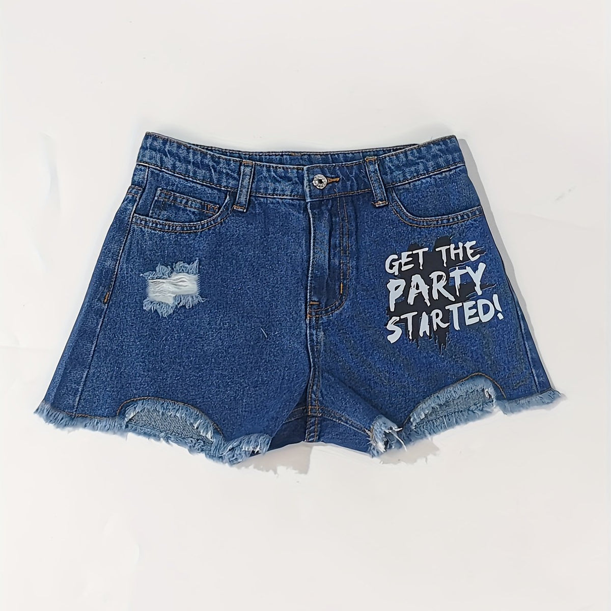Toddler Girls GET THE PARTY STARTED Denim Shorts