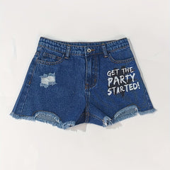 Toddler Girls GET THE PARTY STARTED Denim Shorts