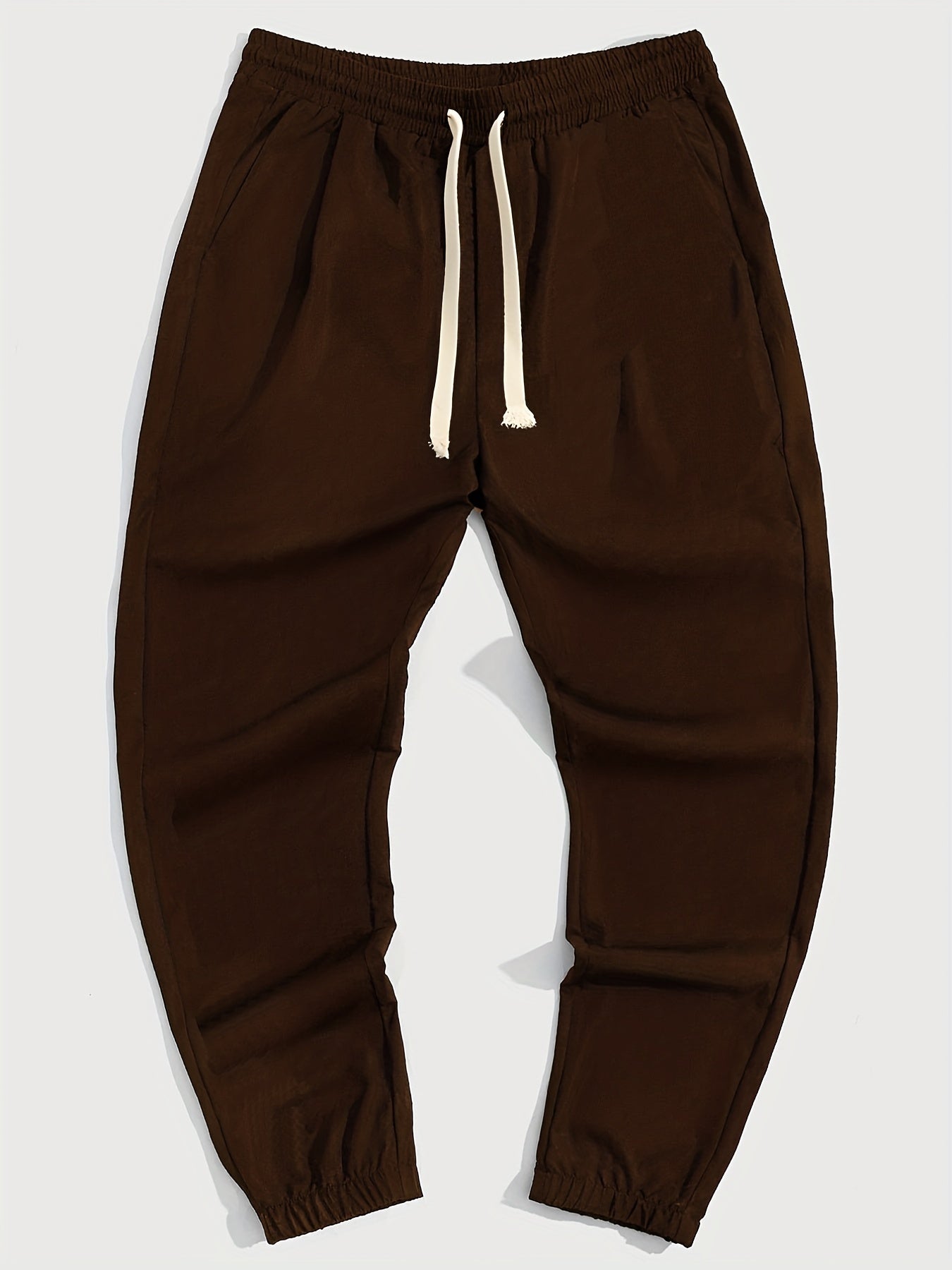 Feather Print Drawstring Sweatpants Loose Fit Pants Men's Casual Joggers