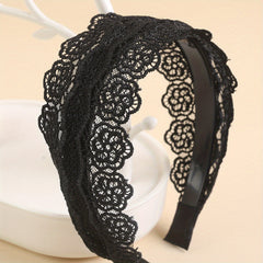 Wide Lace Headband Sweet Mother Headband Hollow Hair Band