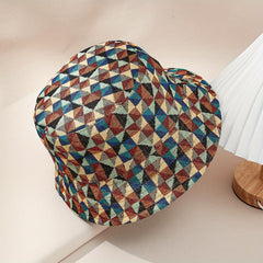 Geometric Print Reversible Bucket Hat for Men Women