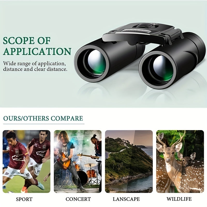 900 25 Compact Binoculars HD Portable For Bird Watching Travel Sightseeing