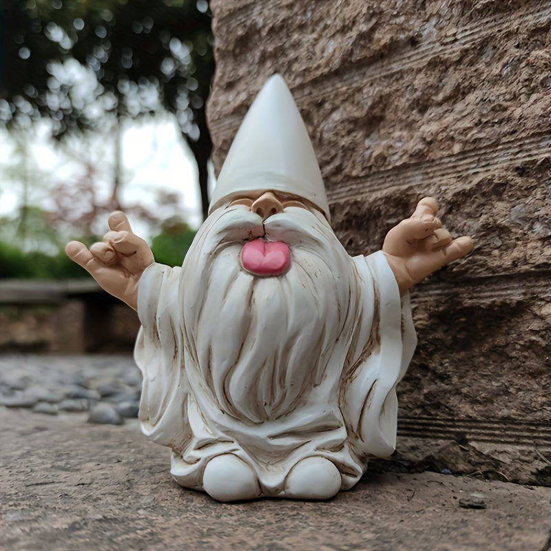Rocker Gnome Garden Statue - Fun Addition to Garden Decor