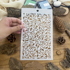 Leaf Background Stencils for DIY Art Painting on Wood, Fabric, Wall - 20x12cm