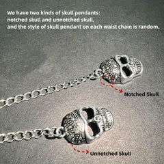 Skull Double Layer Waist Chain Men's Decorative Pant Jeans Chain