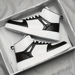 Men's High Top Skate Shoes Comfy Non Slip Lace Up Soft Sole Sneakers