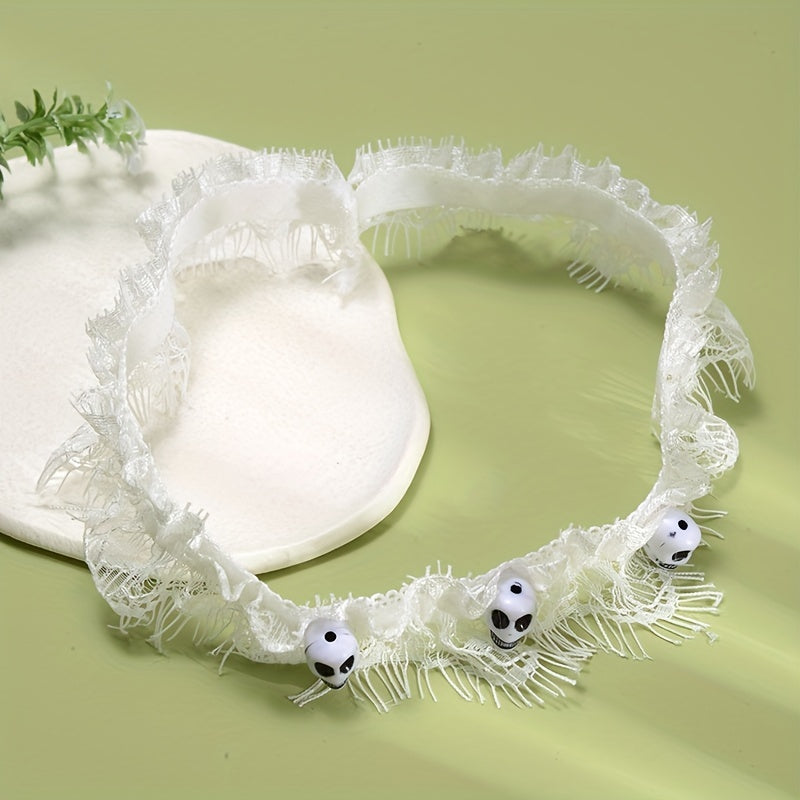Halloween Skull Garter Lace Belt - Leg Straps Women's Accessory