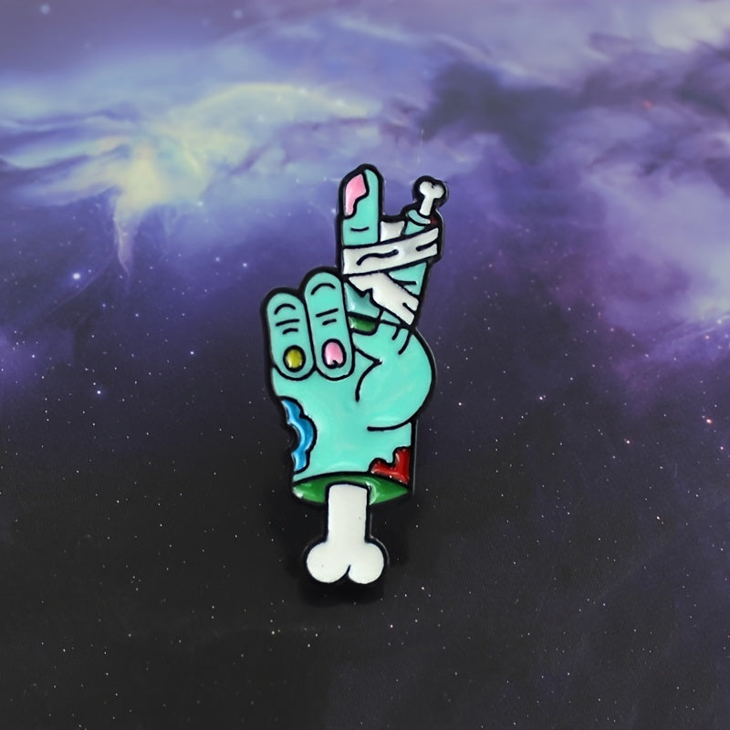 Zombie Skeleton Hand Brooch