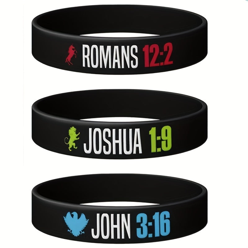 Bible Scripture Silicone Bracelet, Waterproof Rubber Wristband