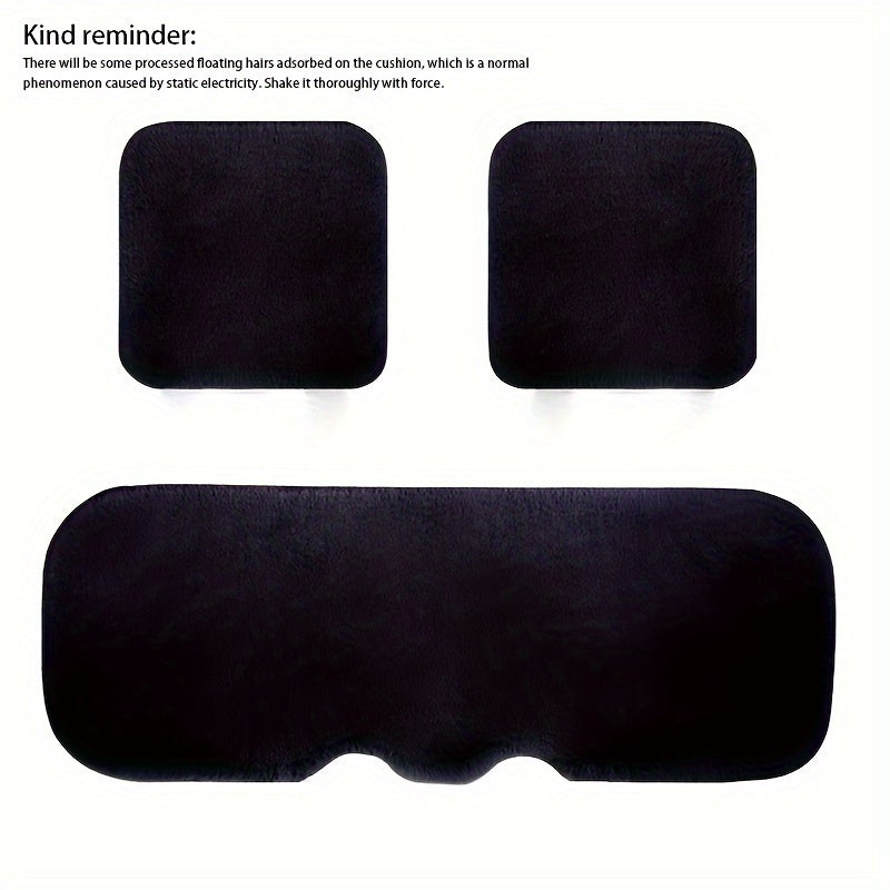 3pcs Car Cushion Winter Plush Seat Cover Auto Keep Warm
